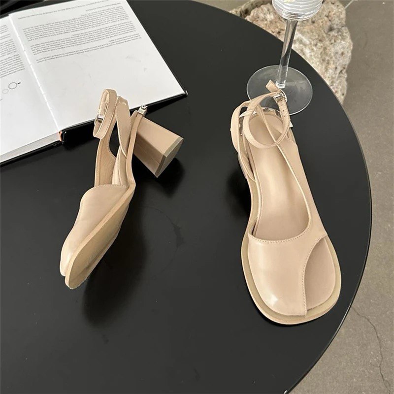 Handgefertigte Slingback-Schuhe aus echtem Leder für Damen (Kopie)