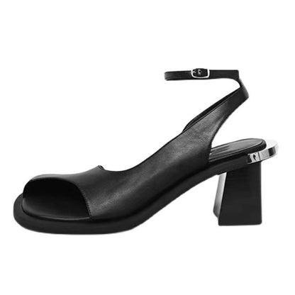 Handgefertigte Slingback-Schuhe aus echtem Leder für Damen