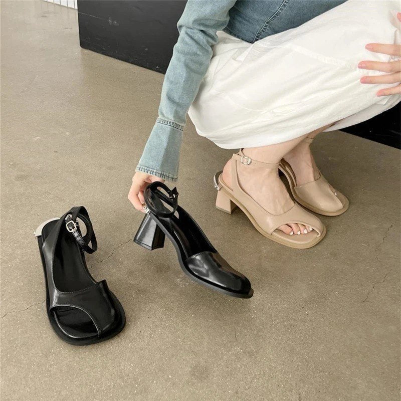 Handgefertigte Slingback-Schuhe aus echtem Leder für Damen (Kopie)