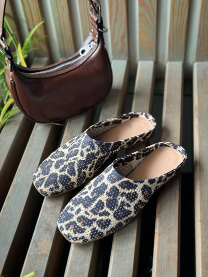 Handmade Genuine Leather Women's Clogs & Slippers. Perforated Women's Clogs