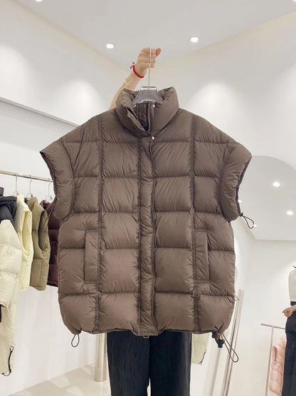 Oversized Women's Duck Down Vest - Ultimate Warmth & Style