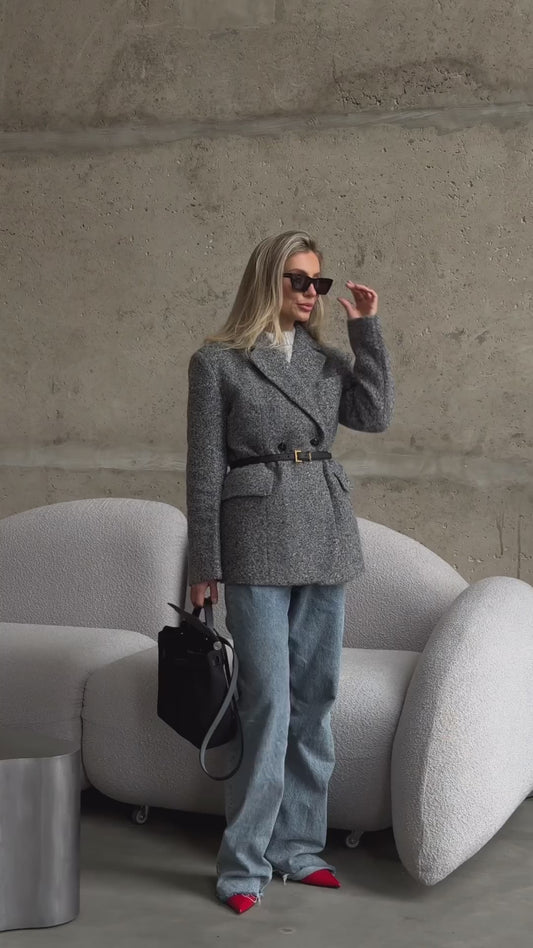 Bouclé Beauty: Woman coat for Effortless Elegance