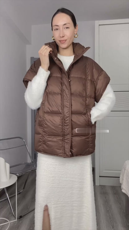 Oversized Women's Duck Down Vest - Ultimate Warmth & Style