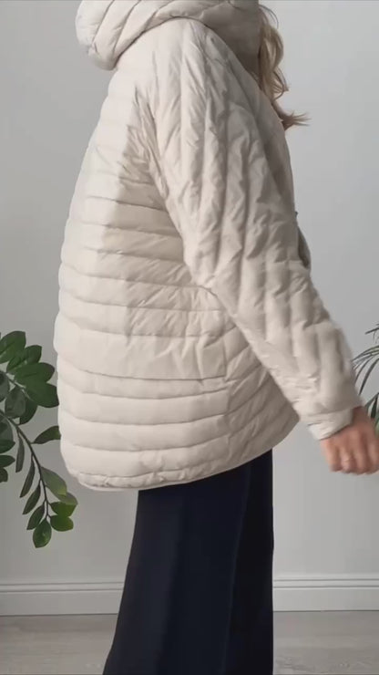 Spring Chic: Women's Duck Down Hooded Jacket. Jacket Big size